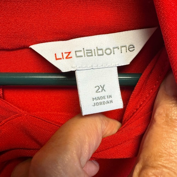 Liz Claiborne Vibrant Red Blouse - Picture 3 of 7